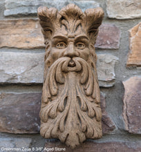 Load image into Gallery viewer, Roman Greek Zeus greenman wall Shelf corbel Grotesque goblin sculpture www.NEO-MFG.com 8 3/8" Mythical Bracket