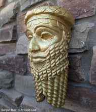 Load image into Gallery viewer, Assyrian king Sargon bust Carved Persian wall sculpture plaque 10.5" www.Neo-Mfg.com Museum Replica