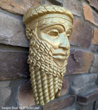 Load image into Gallery viewer, Assyrian king Sargon bust Carved Persian wall sculpture plaque 10.5" www.Neo-Mfg.com Museum Replica