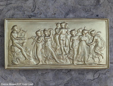 Load image into Gallery viewer, Roman Greek Thorvaldsen Dance Muses Apollo plaque wall relief www.Neo-Mfg.com 9.5"