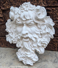 Load image into Gallery viewer, Roman Greek Bacchus God of wine ritual madness and ecstasy - Bacchus bust Sculptural Wall frieze plaque relief www.Neo-Mfg.com 12"