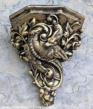 Load image into Gallery viewer, Gargoyle Satyr dragon wall Shelf corbel Grotesque goblin sculpture www.NEO-MFG.com 7" Mythical Dragon Bracket