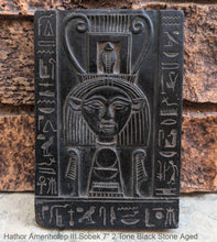 Load image into Gallery viewer, Egyptian Hathor Amenhotep III Sobek Sculptural wall relief www.Neo-Mfg.com 7" Museum preproduction