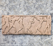 Load image into Gallery viewer, Olympian Ball player base Wall Plaque Antique Reproduction Figure Sculptural Wall frieze plaque relief www.Neo-Mfg.com 15.5"