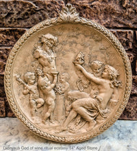 Load image into Gallery viewer, Roman Greek Dionysus God of wine ritual madness and ecstasy - Bacchus Satyr Sculptural Wall frieze plaque relief www.Neo-Mfg.com 14"