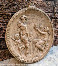 Load image into Gallery viewer, Roman Greek Dionysus God of wine ritual madness and ecstasy - Bacchus Satyr Sculptural Wall frieze plaque relief www.Neo-Mfg.com 14"