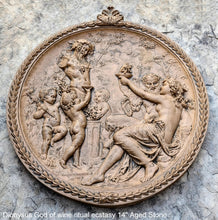 Load image into Gallery viewer, Roman Greek Dionysus God of wine ritual madness and ecstasy - Bacchus Satyr Sculptural Wall frieze plaque relief www.Neo-Mfg.com 14"