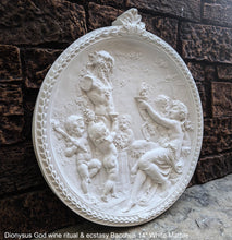 Load image into Gallery viewer, Roman Greek Dionysus God of wine ritual madness and ecstasy - Bacchus Satyr Sculptural Wall frieze plaque relief www.Neo-Mfg.com 14"