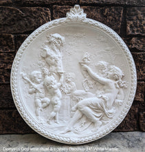 Load image into Gallery viewer, Roman Greek Dionysus God of wine ritual madness and ecstasy - Bacchus Satyr Sculptural Wall frieze plaque relief www.Neo-Mfg.com 14"