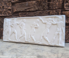 Load image into Gallery viewer, Olympian Ball player base Wall Plaque Antique Reproduction Figure Sculptural Wall frieze plaque relief www.Neo-Mfg.com 15.5"