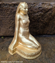 Load image into Gallery viewer, Egyptian kneeling female carving sculpture statue bookend revival Peinlich 7.5" www.NEO-MFG.com sold as one - each