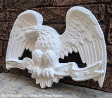 Load image into Gallery viewer, Eagle Perched on Ribbon wall plaque 3D Decor Hand Crafted relief art www.Neo-Mfg.com home decor 16"