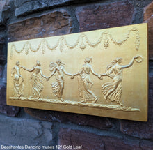 Load image into Gallery viewer, Roman Greek Bacchantes Dancing muses dance sculptural Wall frieze plaque relief www.Neo-Mfg.com 12"
