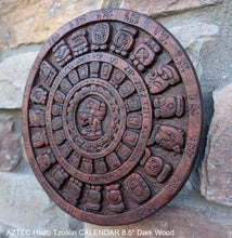 Load image into Gallery viewer, History MAYAN AZTEC Haab Tzolkin CALENDAR Sculptural wall relief plaque 8.5" Museum Quality Neo-Mfg n12