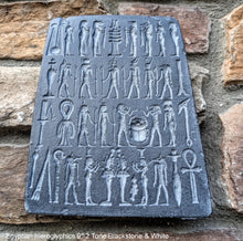 Load image into Gallery viewer, Egyptian hieroglyphics Fragment Sculptural wall relief plaque www.Neo-Mfg.com 9" Museum reproduction