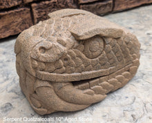 Load image into Gallery viewer, Serpent Quetzalcoaltl bust Aztec Maya Artifact Carved Sculpture Statue 10" www.Neo-Mfg.com
