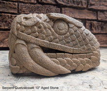 Load image into Gallery viewer, Serpent Quetzalcoaltl bust Aztec Maya Artifact Carved Sculpture Statue 10" www.Neo-Mfg.com