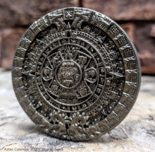 Load image into Gallery viewer, History MAYAN AZTEC CALENDAR Sculptural wall relief plaque 3.125" mini www.Neo-Mfg.com