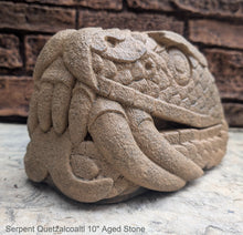 Load image into Gallery viewer, Serpent Quetzalcoaltl bust Aztec Maya Artifact Carved Sculpture Statue 10" www.Neo-Mfg.com
