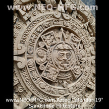 Load image into Gallery viewer, History MAYAN AZTEC CALENDAR Sculptural wall relief plaque 19" Museum Quality Neo-Mfg