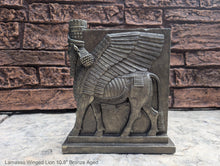 Load image into Gallery viewer, Assyrian Lamassu Nimrud Palace guardians winged Bull Sculpture www.Neo-Mfg.com 10.5" Mesopotamia statue 360