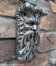 Load image into Gallery viewer, Roman Greek Zeus greenman wall Shelf corbel Grotesque goblin sculpture www.NEO-MFG.com 8 3/8" Mythical Bracket