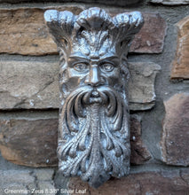 Load image into Gallery viewer, Roman Greek Zeus greenman wall Shelf corbel Grotesque goblin sculpture www.NEO-MFG.com 8 3/8" Mythical Bracket