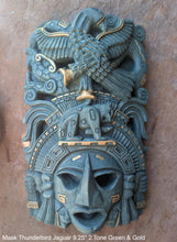 Load image into Gallery viewer, Aztec Maya Artifact mask Thunderbird Jaguar Sculpture Statue 9.25" Tall www.Neo-Mfg.com