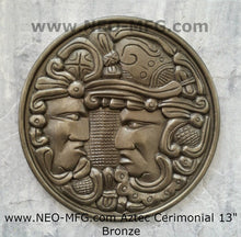 Load image into Gallery viewer, History MAYAN AZTEC CEREMONIAL Sculptural wall relief plaque 17" Neo-Mfg