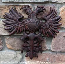 Load image into Gallery viewer, Phoenix double headed Eagle Coat of Arms sculpture wall frieze 12" www.Neo-Mfg.com