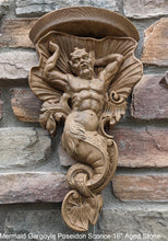 Load image into Gallery viewer, Griffin Gargoyle wall Shelf Rare Handmade Huge Mermaid Bracket Wall Sculpture Sconce www.NEO-MFG.com 16"