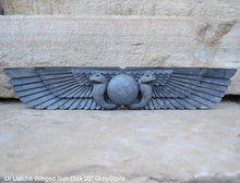 Load image into Gallery viewer, History Egyptian Ur Uatchti Winged Sun Disk Pediment hieroglyph Sculptural wall art relief www.Neo-Mfg.com 20"