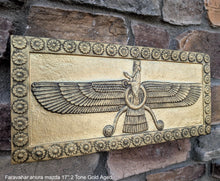 Load image into Gallery viewer, Assyrian Faravahar ahura mazda Persian Persepolis art Sculpture wall plaque relief 17" www.Neo-Mfg.com