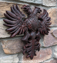 Load image into Gallery viewer, Phoenix double headed Eagle Coat of Arms sculpture wall frieze 12" www.Neo-Mfg.com