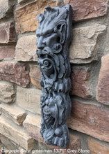 Load image into Gallery viewer, Gargoyle Satyr greenman wall sculpture plaque www.NEO-MFG.com 13.75" bacchus style