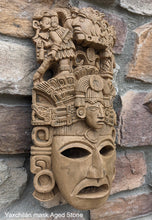 Load image into Gallery viewer, Aztec Mayan Yaxchilán mask wall plaque relief Sculpture www.Neo-Mfg.com carving