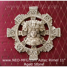 Load image into Gallery viewer, History Aztec Maya Artifact Carved Rimel Sun Stone Sculpture Statue 11" Tall Neo-Mfg L1