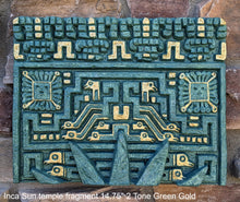 Load image into Gallery viewer, Peru Inca Mesoamerican Sun temple fragment carving Sculptural wall relief plaque 14.75" www.Neo-Mfg.com