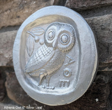 Load image into Gallery viewer, Roman Greek Athena Owl 6" Sculpture statue wall plaque