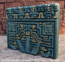 Load image into Gallery viewer, Peru Inca Mesoamerican Sun temple fragment carving Sculptural wall relief plaque 14.75" www.Neo-Mfg.com
