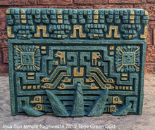 Load image into Gallery viewer, Peru Inca Mesoamerican Sun temple fragment carving Sculptural wall relief plaque 14.75" www.Neo-Mfg.com