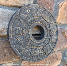Load image into Gallery viewer, History Aztec Maya Long Count calendar Glyph Artifact Carved Stone Sculpture Statue 7" Tall www.Neo-Mfg.com b12