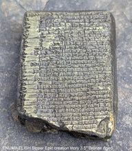 Load image into Gallery viewer, Sumerian Cuneiform tablet ENUMA ELISH Sippar Epic creation story sculptural www.Neo-Mfg.com 3.5" Museum reproduction C6