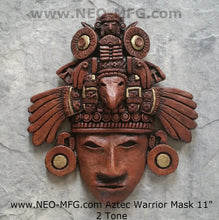Load image into Gallery viewer, History Aztec Maya Artifact Warrior mask Sculpture Statue 11" Tall www.Neo-Mfg.com