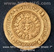 Load image into Gallery viewer, History Medusa Shield Artifact Carved Sculpture Statue 7" www.Neo-Mfg.com b10