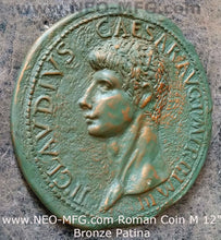 Load image into Gallery viewer, Roman Greek Coin Emperor Claudius Sculptural Wall relief www.Neo-Mfg.com 12" c8
