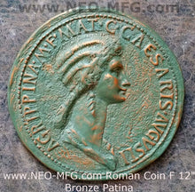 Load image into Gallery viewer, Roman Greek Coin Emperor Claudius second wife Agrippina (mother of Nero) Sculptural Wall relief www.Neo-Mfg.com 12" c7
