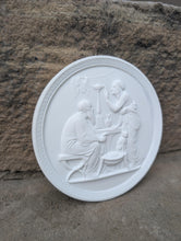 Load image into Gallery viewer, Four Seasons wall sculpture relief plaque www.NEO-MFG.com Thorvaldsen Royal Copenhagen style 5.125"