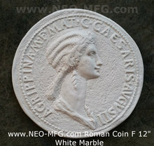 Load image into Gallery viewer, Roman Greek Coin Emperor Claudius second wife Agrippina (mother of Nero) Sculptural Wall relief www.Neo-Mfg.com 12" c7