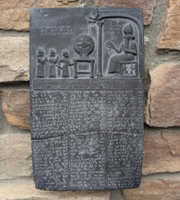 Load image into Gallery viewer, Babylonian Tablet of Shamash Sun god tablet Museum reproduction plaque www.NEO-MFG.com 11"